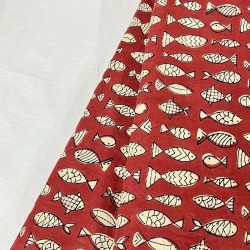 BRICK RED FISH MOTIF UKIYO DRESS