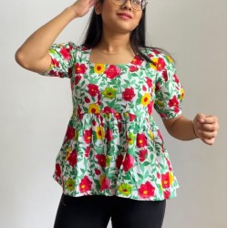 COLOURFUL FLORAL ROSE TOP