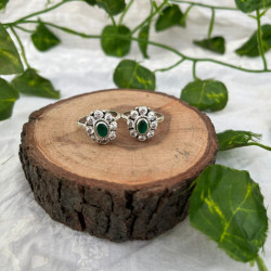 GREEN STONE SILVER 925 TOE RINGS