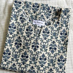BLUE JAAL PRINT LONG STRAIGHT KURTI