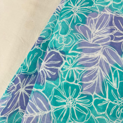 LIGHT FEROZI  FLOWER MOTIF KURTA BOTTOM SET