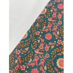 GREEN AND BLUE TURQUOISE FLORAL LONG STRAIGHT KURTI