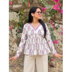 LILAC MOTIFS CLAIRE TOP
