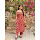 DARK PEACH FLORAL MOTIFS KURTA BOTTOM SET DARK PEACH FLORAL MOTIFS KURTA BOTTOM SET