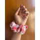 WHITE PINK FLORAL  SCRUNCHY